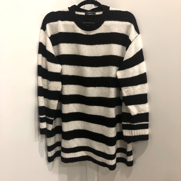 Zara black&white stripe knit sweater